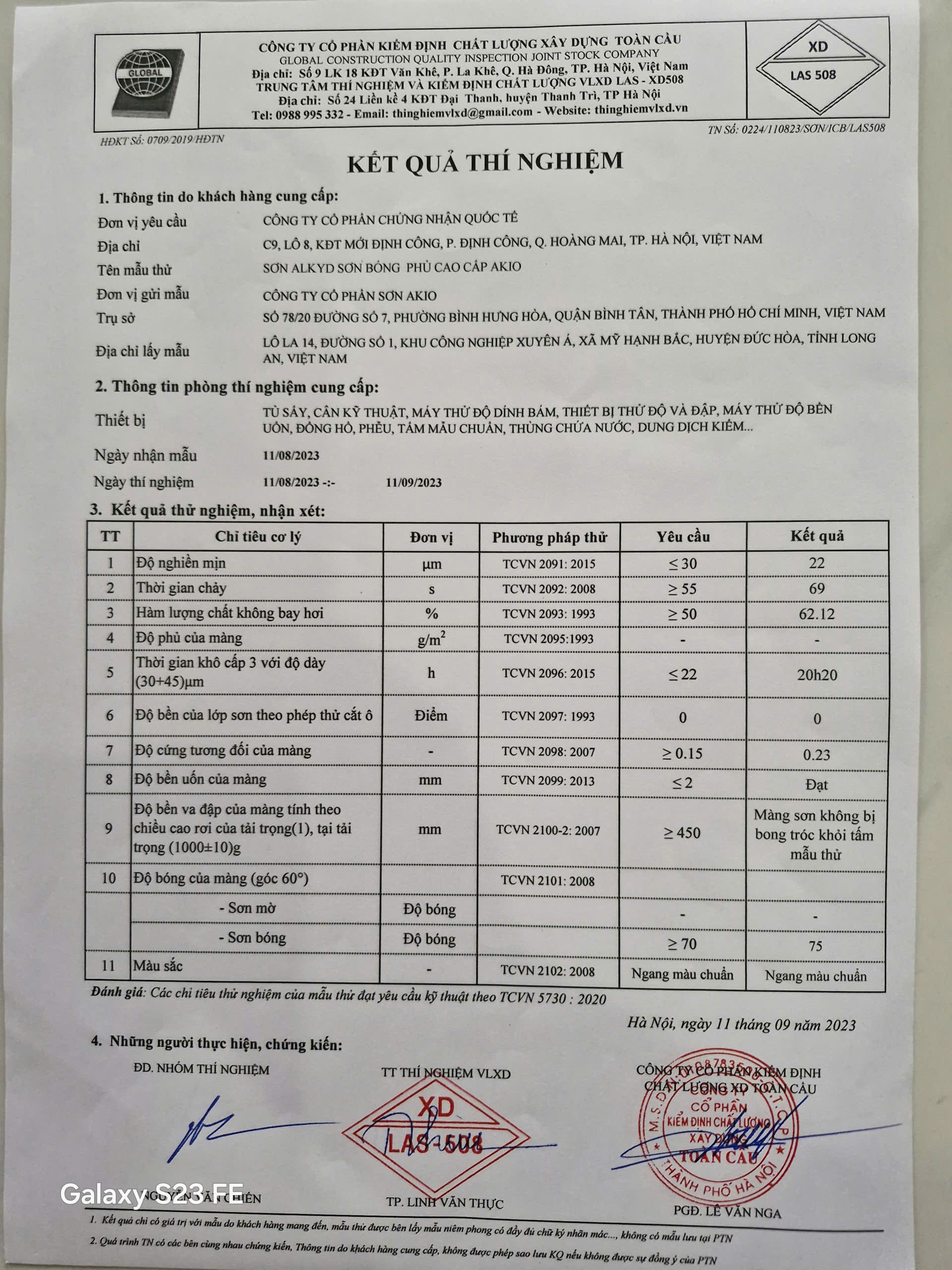 Chứng nhận AKIO